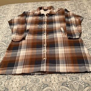 Papillon Casual Plaid Shirt - Brown, Blue